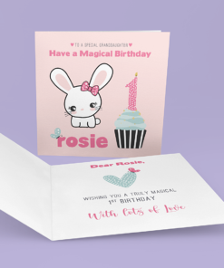 cute bunny card with age