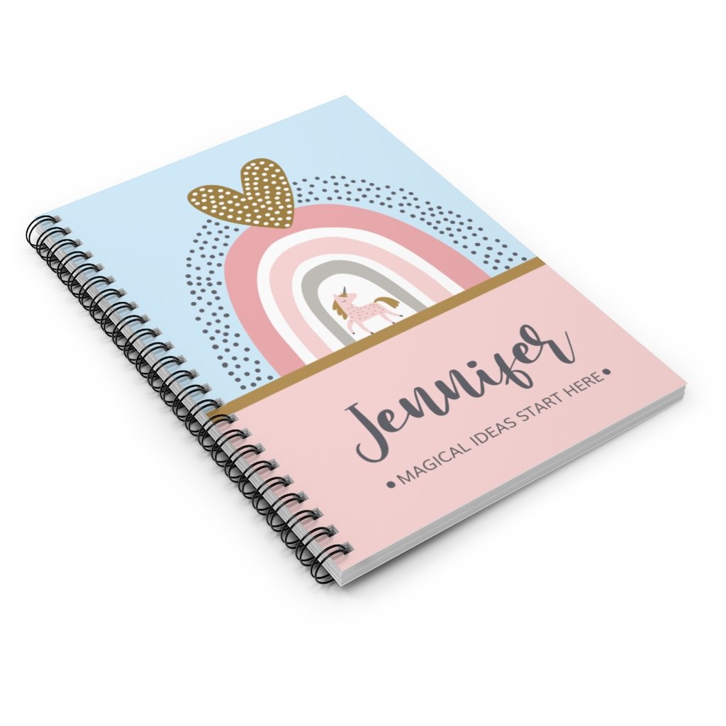 Personalised unicorn notebook