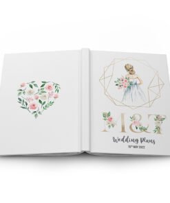 Personalisable-Hardcover-Wedding-Planner-front-back-cover-with-heart-shape-roses