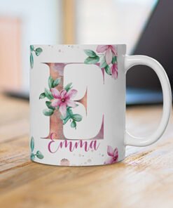 Personalised-Floral-Mug-desk-1