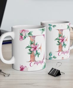 Personalised-Floral-Mug-desk