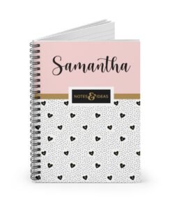 Personalised-Hearts-Notebook-pink