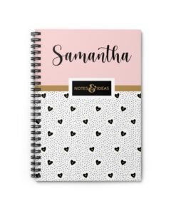 Personalised-Hearts-Notebook-pink-front