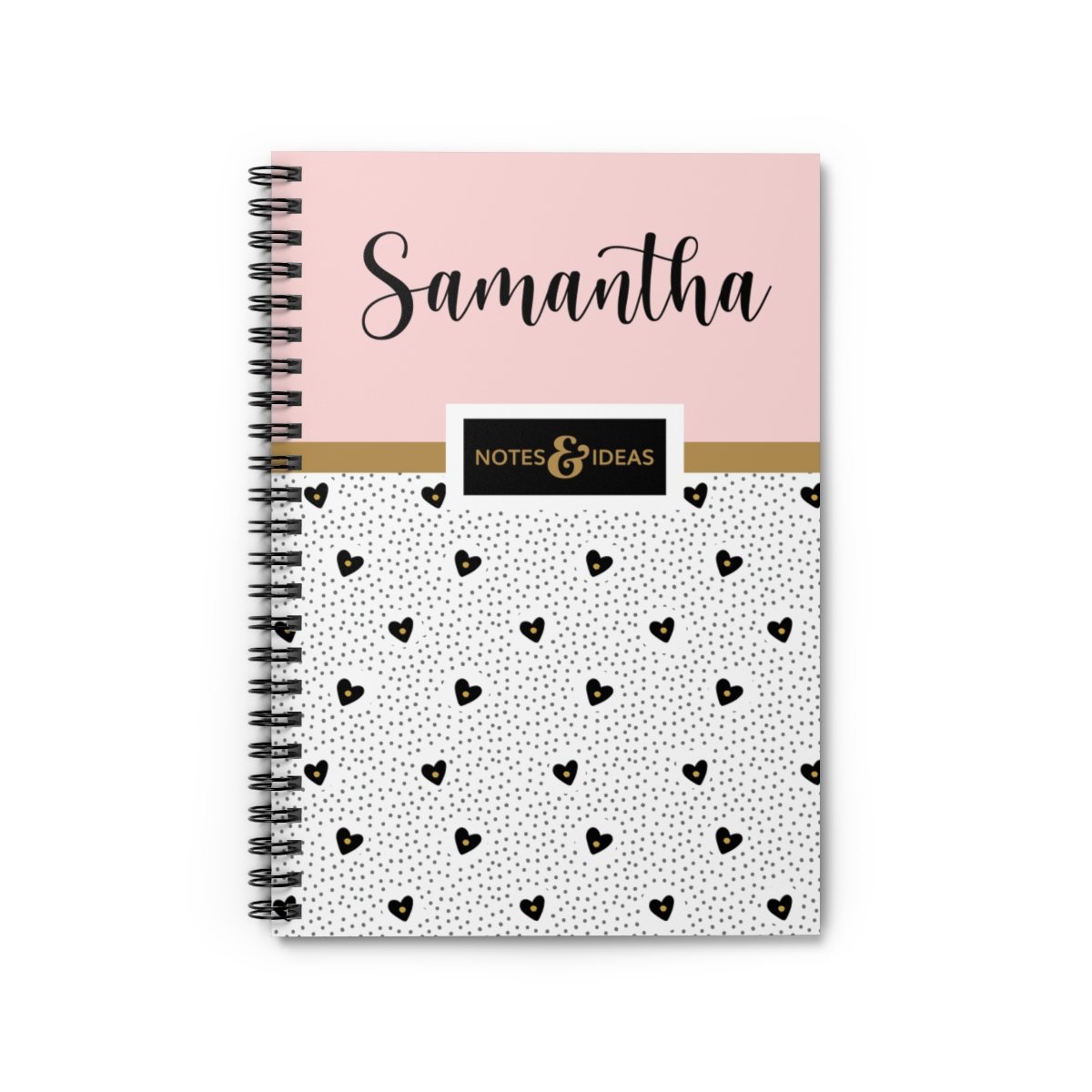 Personalised-Hearts-Notebook-pink-front