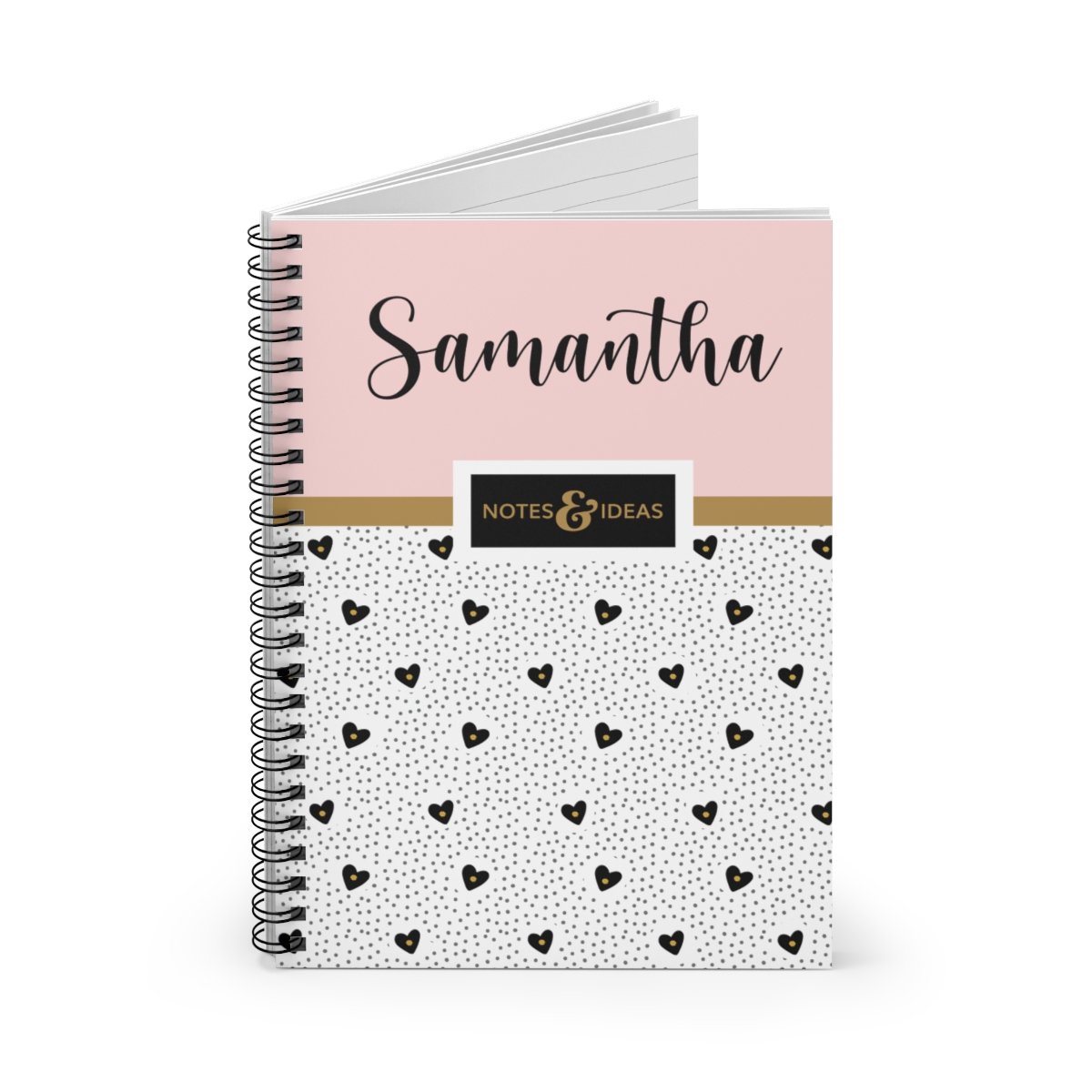 Personalised-Hearts-Notebook-pink