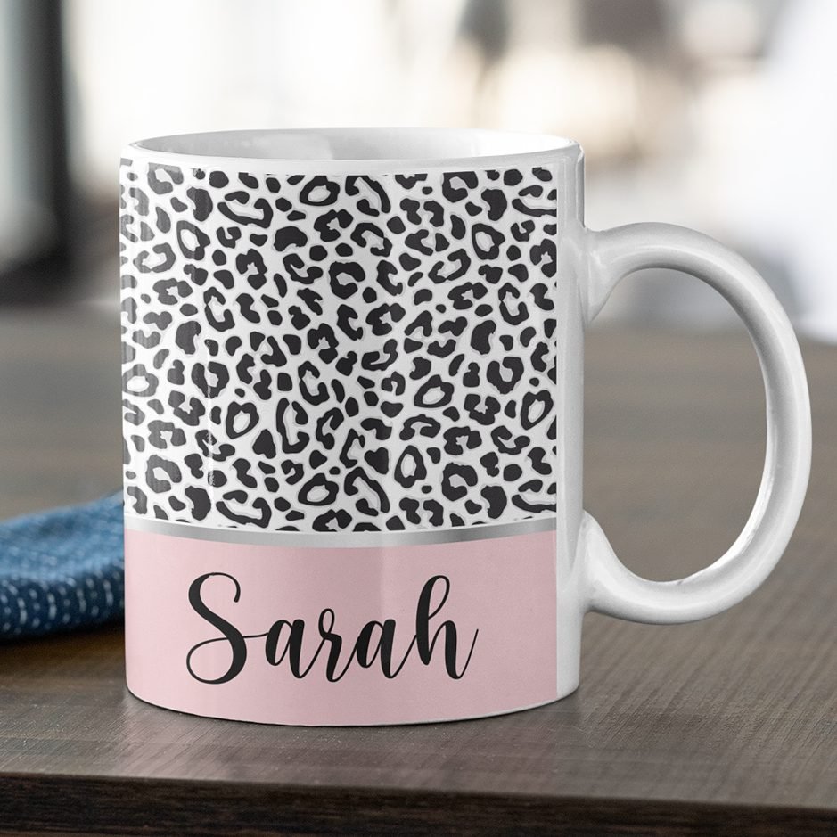Personalised-animal-print-mug-pink