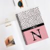 Personalised-initial-pink-gold-notebook