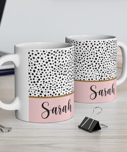 Personalised-polkadot-mug-desk