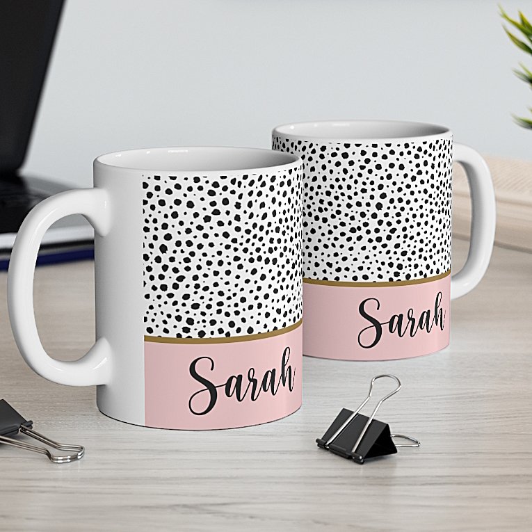 Personalised-polkadot-mug-desk