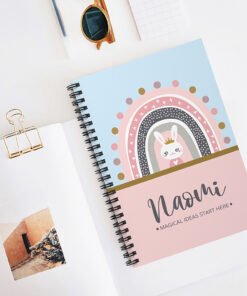Personalized-bunny_rainbow-notebook