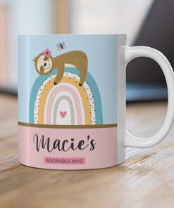 Personalized-sloth-mug-desk