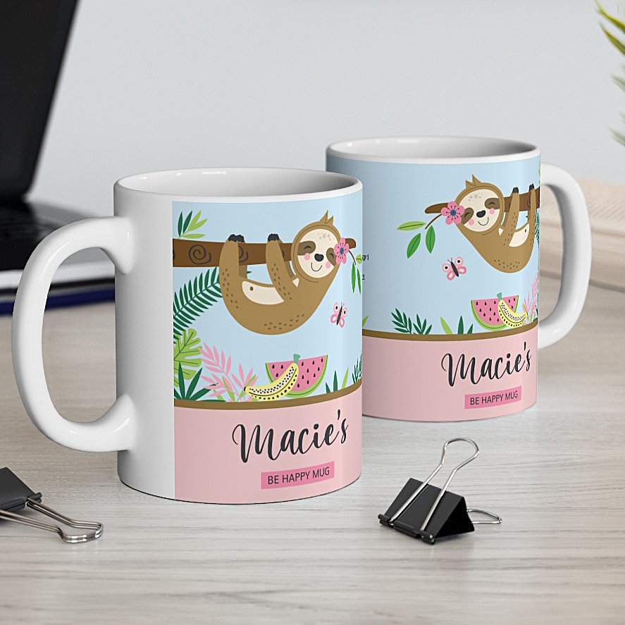 Personalized-sloth-mug-on-desk