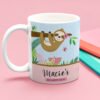 Personalised-sloth-mug-pink