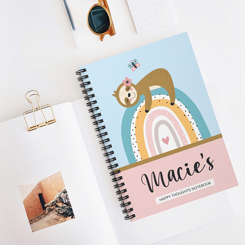 Personalised-sloth-notebook