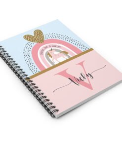 Unicorn-Initial-Notebook-pink