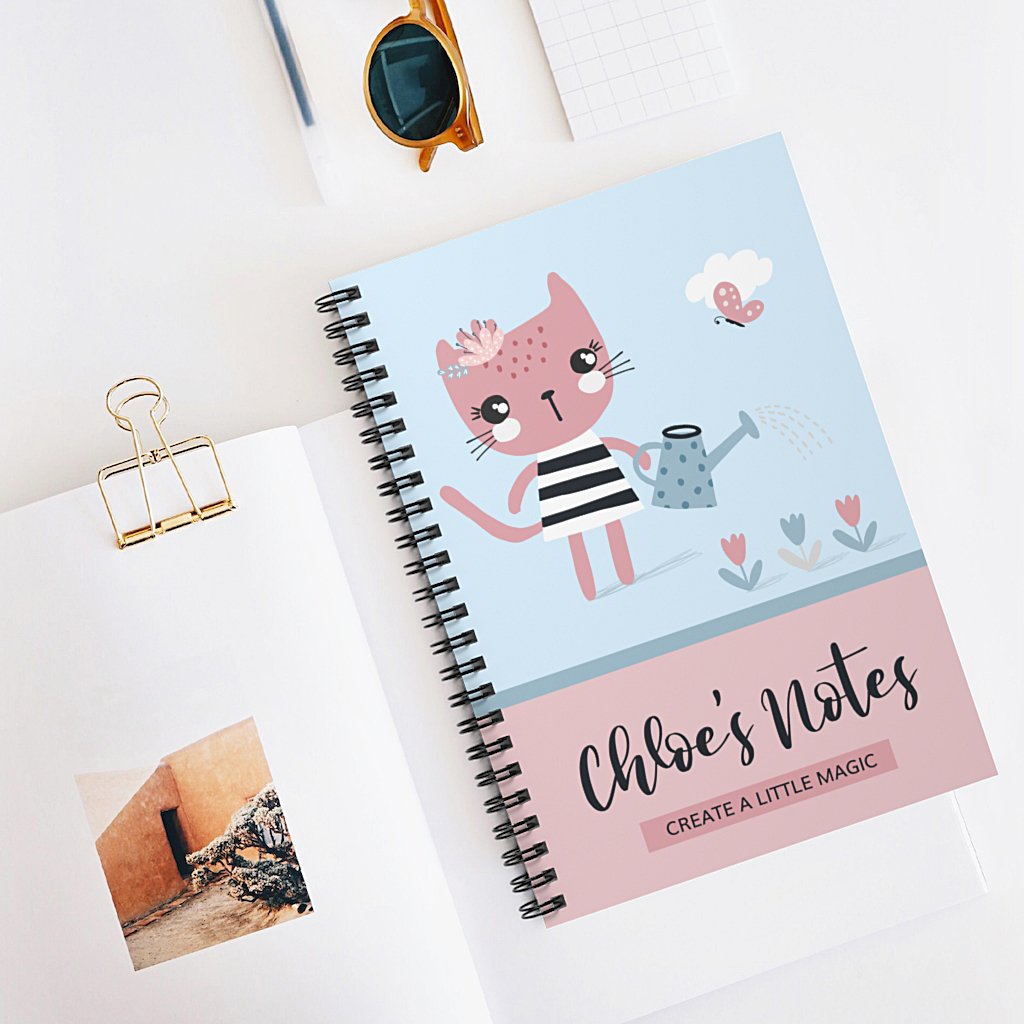 personalised cat notebook