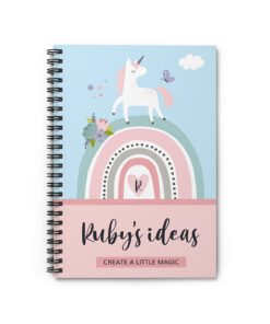pretty unicorn notebook front