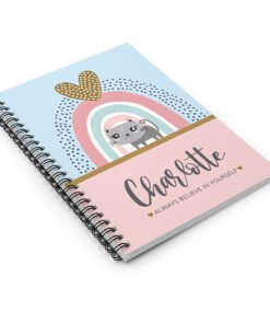 personalised cat notebook flat