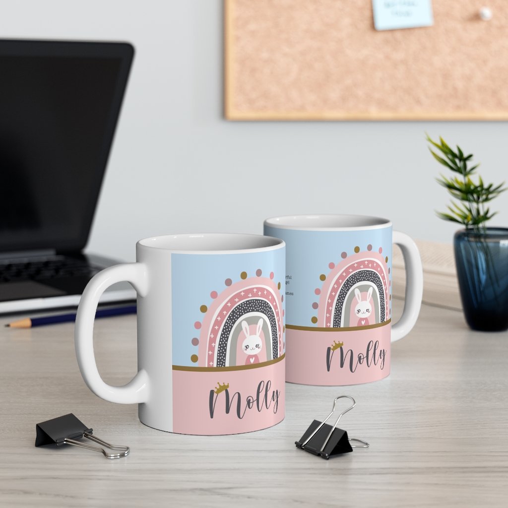 Personalised bunny mug-desk