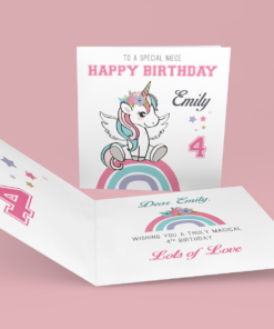 unicorn birthday card set