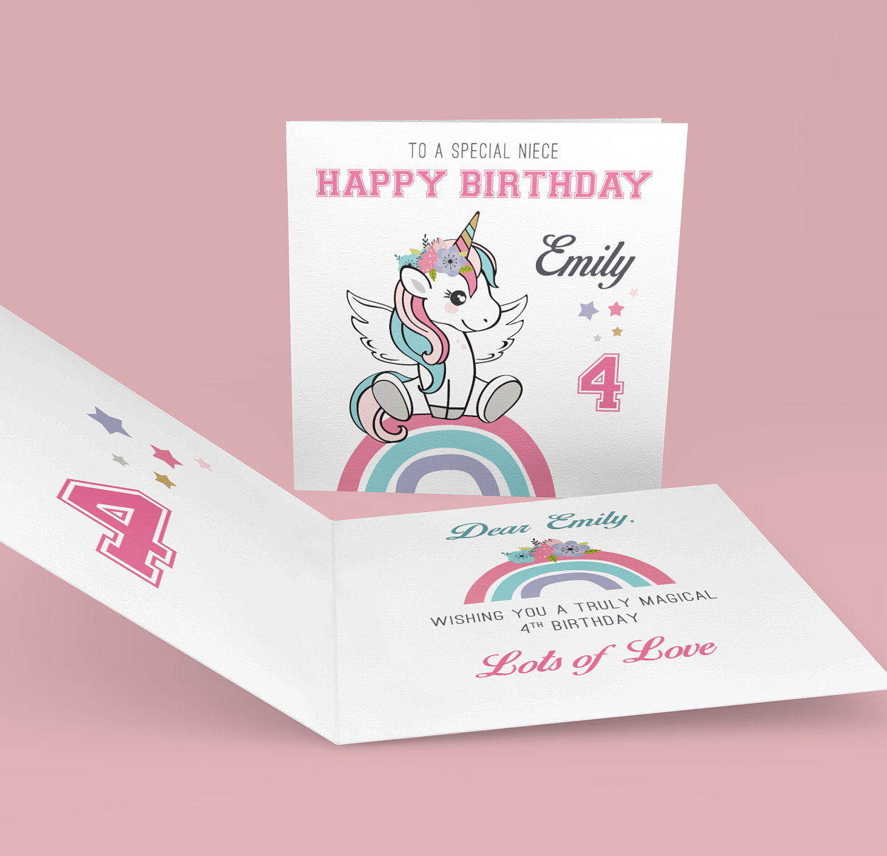 unicorn birthday card set