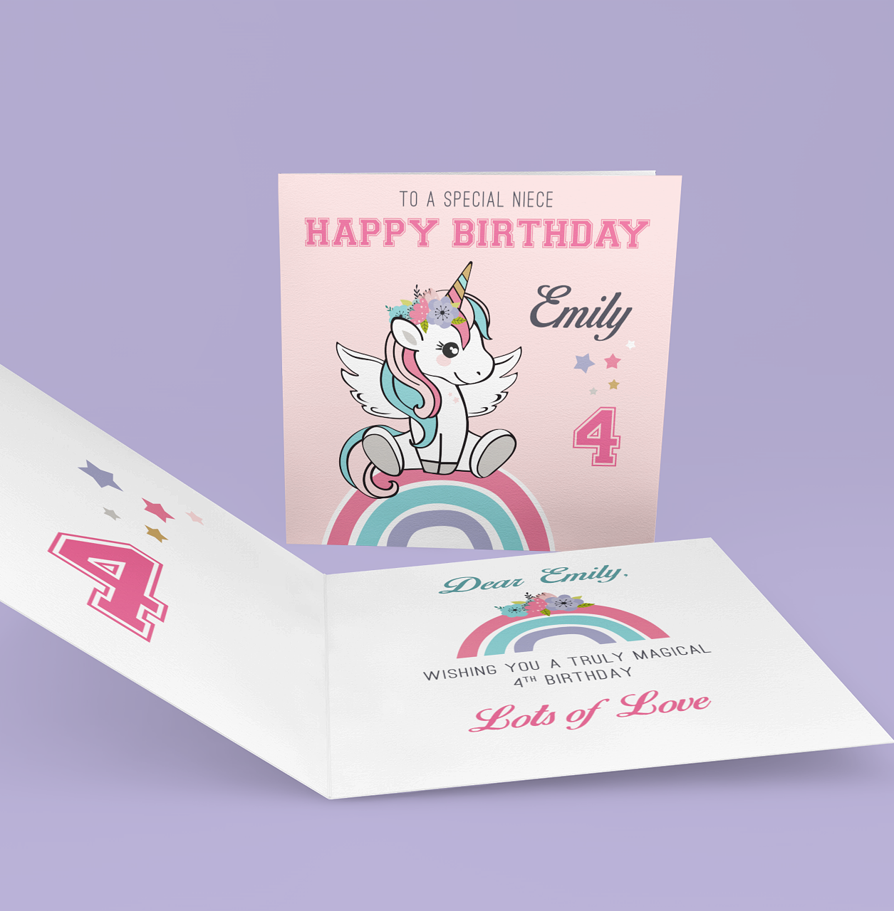 unicorn birthday card set