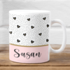 personalised hearts mug