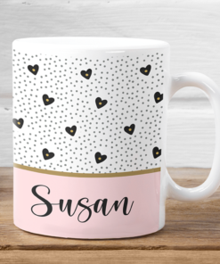 personalised hearts mug