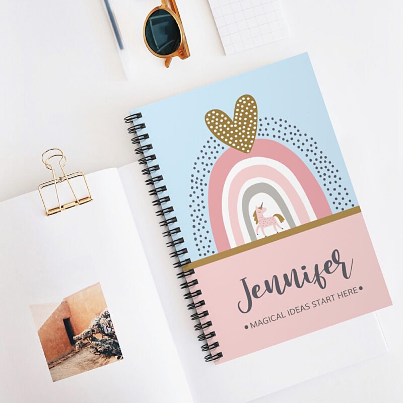 Personalised unicorn notebook