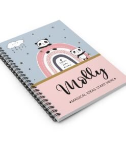 personalized-Panda-and-rainbow-notebook