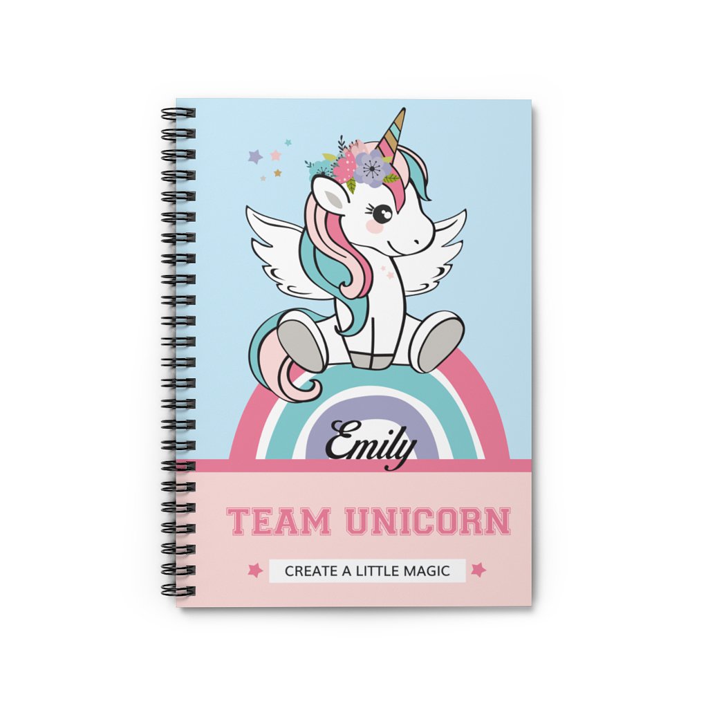 personalized-unicorn-notebook-blue