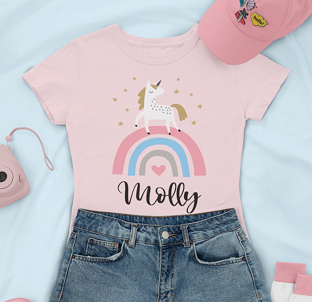 Custom-Unicorn-T-shirt-pink