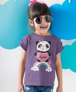 Girl-wearing-kawaii-panda-t-shirt-purple