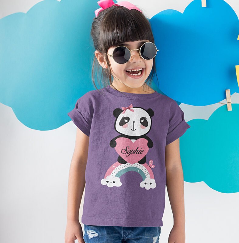 Girl-wearing-kawaii-panda-t-shirt-purple