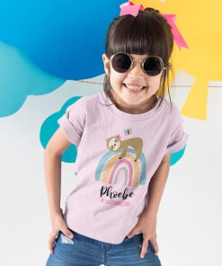 Girl-with-personalized-sloth-pink-t-shirt