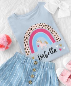 Girls-unicorn-blue-t-shirt