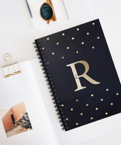 Initial-Hearts-notebook-desk