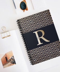 Initial-chevron-notebook-desk