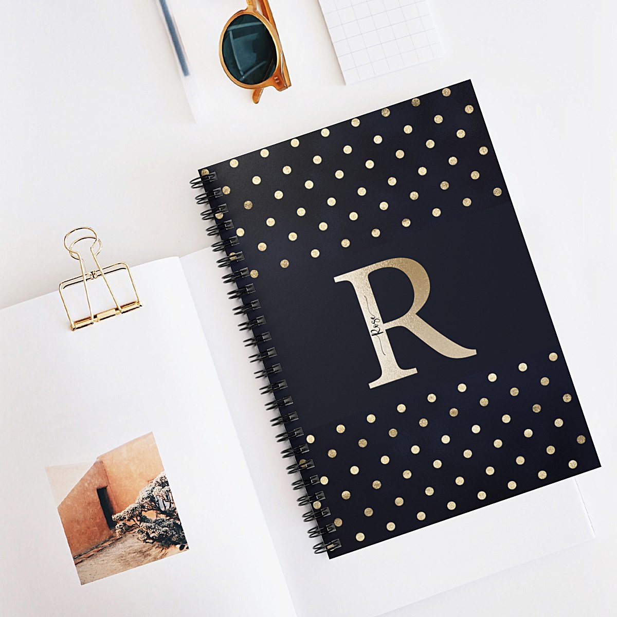 Gold Initial notebook-desk