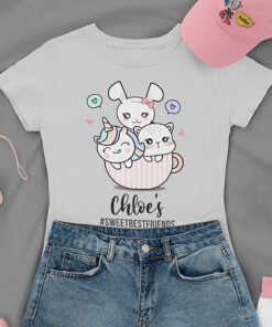 Kawaii Friends-t-shirt-grey