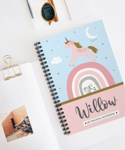 Personalised-Unicorn-notebook-desk