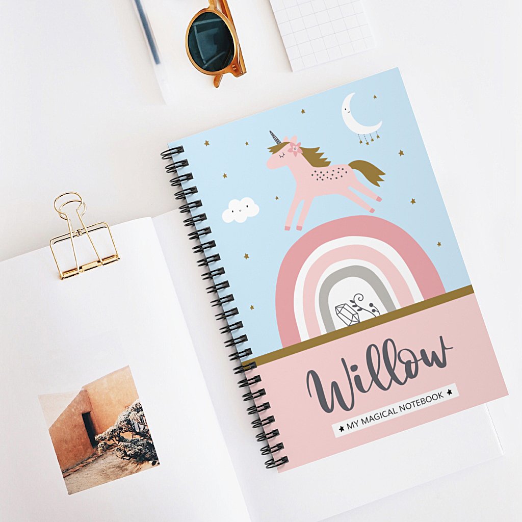 Personalised-Unicorn-notebook-desk