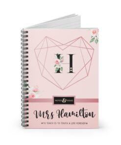 Personalised-teacher-notebook-pink
