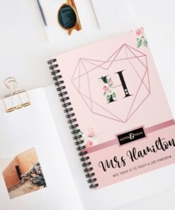 Personalised-teacher-notebook-pink