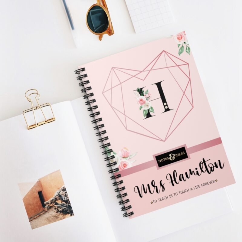 Personalised-teacher-notebook-pink