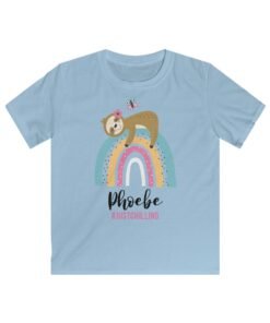 Personalized-Sloth-T-shirt-blue
