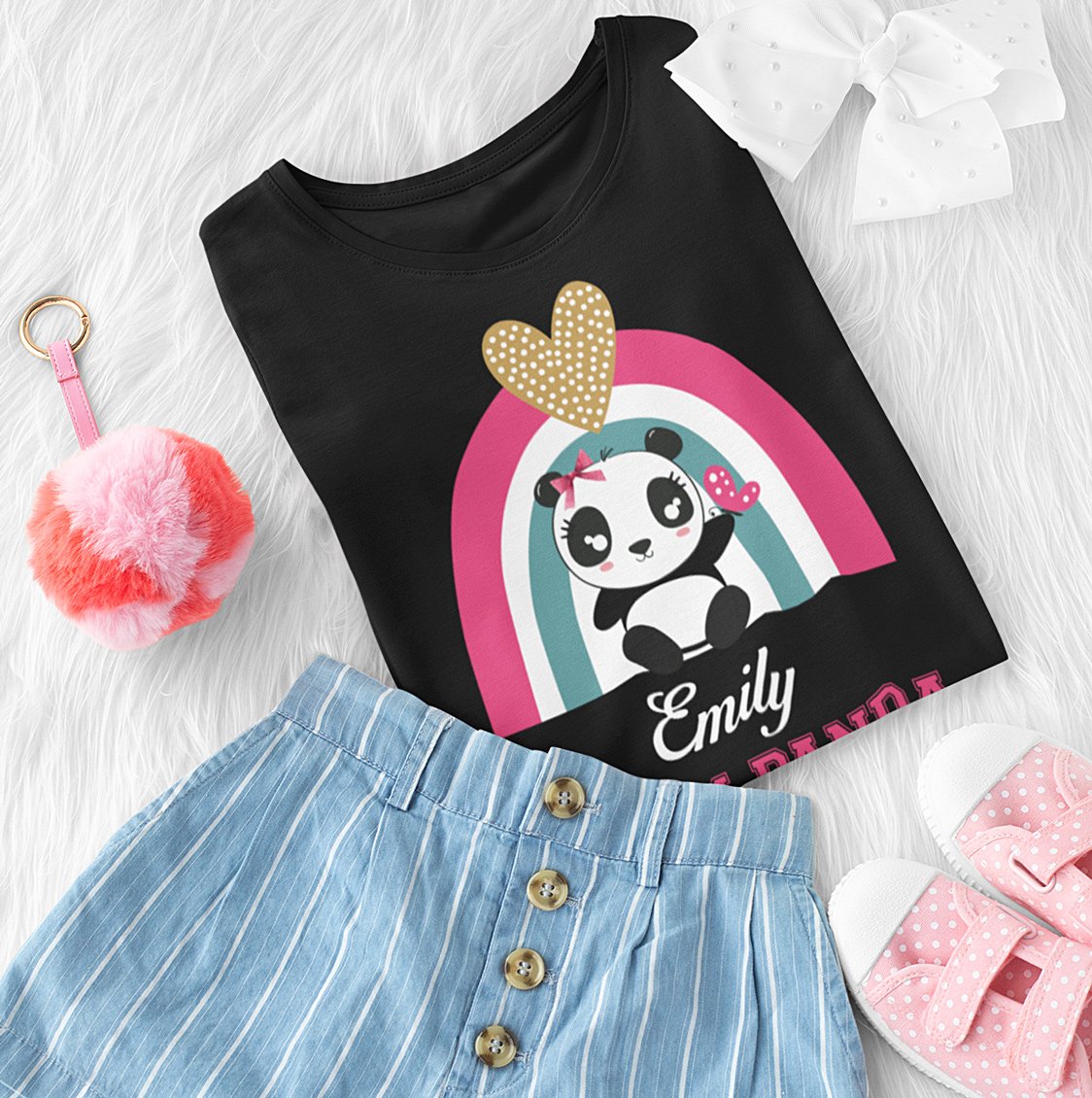 Personalized-black-Panda-t-shirt