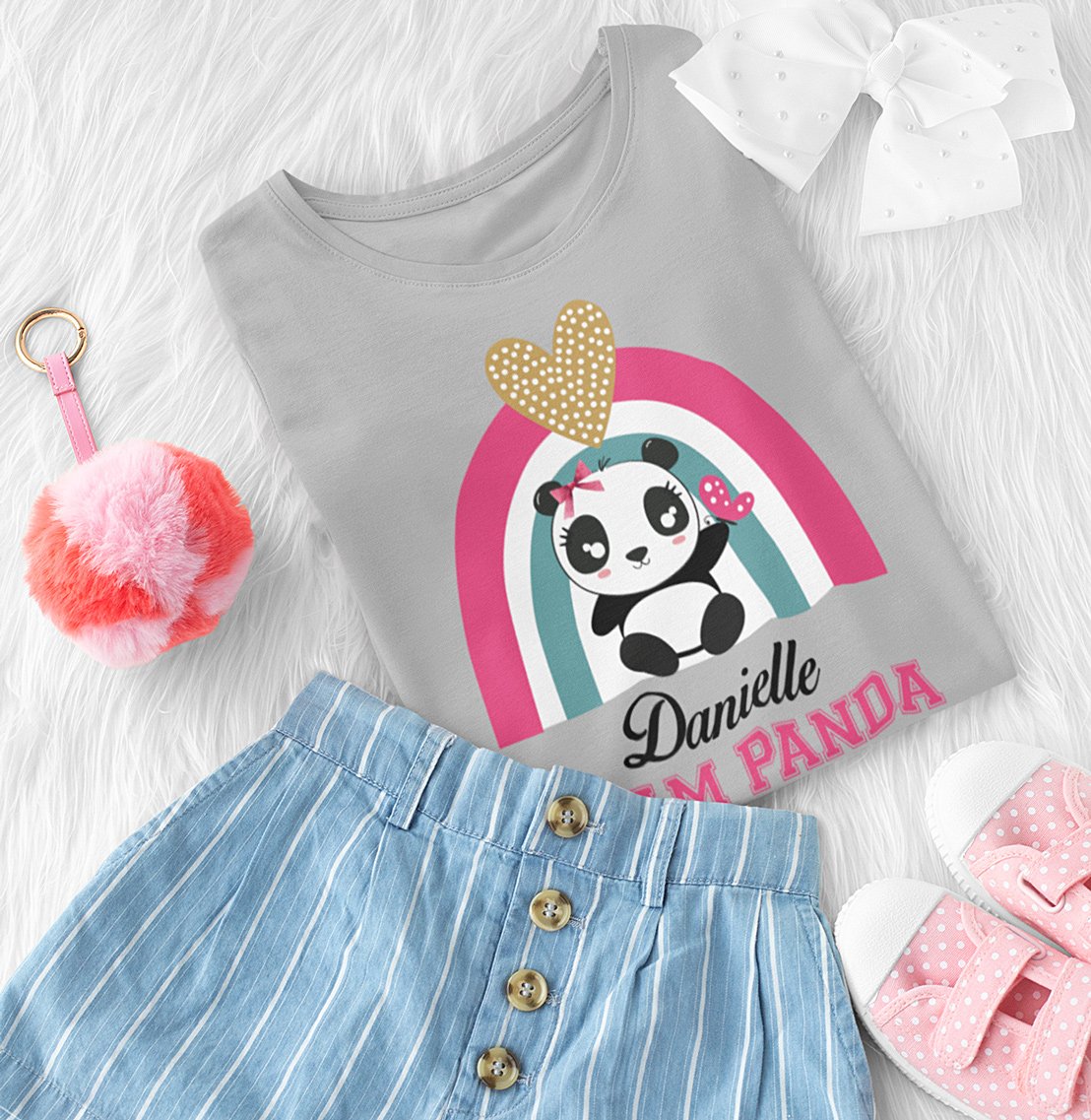 Personalized-grey-Panda-t-shirt