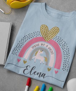 Personalized-unicorn-tshirt-blue
