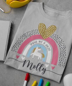 Personalized-unicorn-tshirt-grey